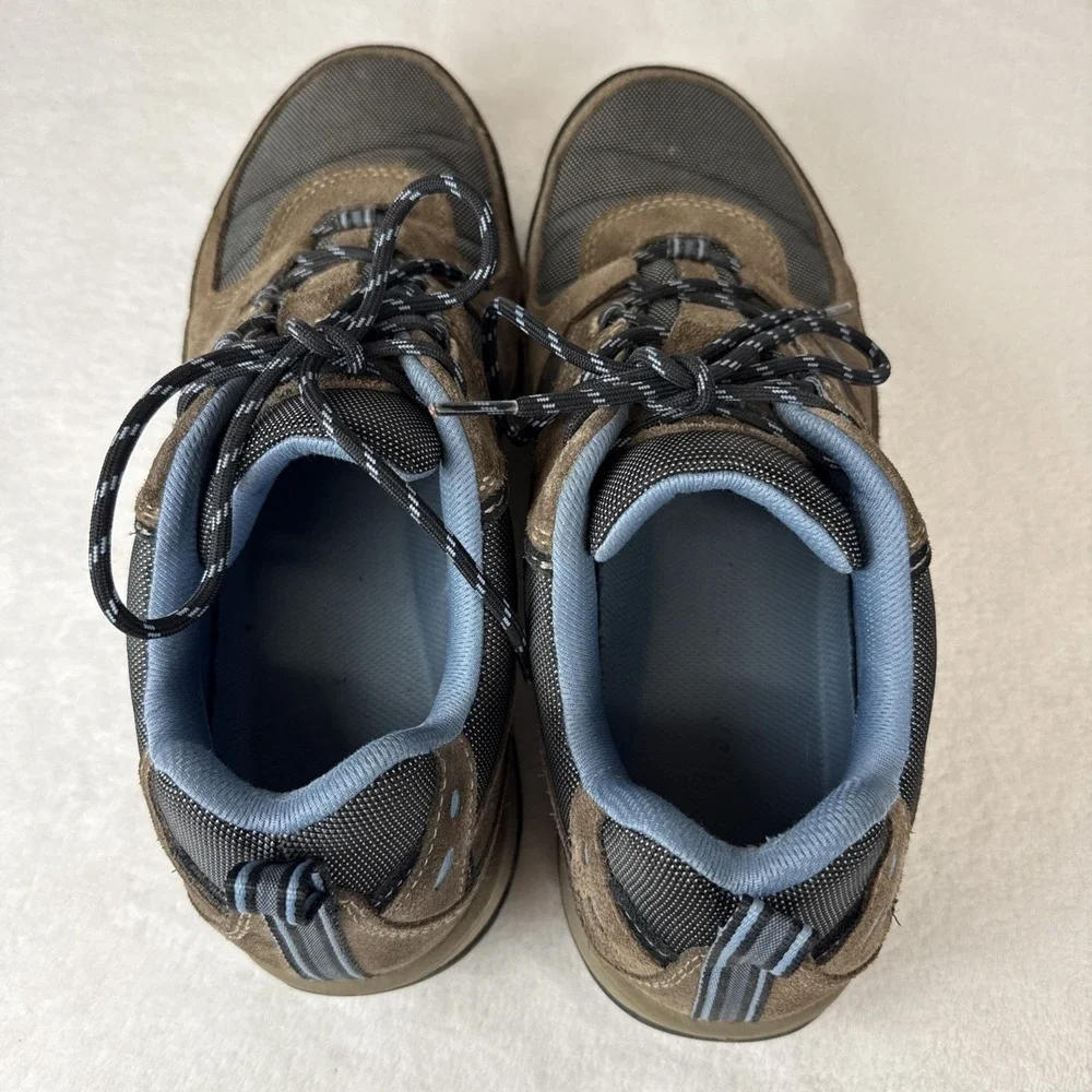 L.L. BEAN Men's 12 Wide Trail TEK Hiking Shoes, Sneakers Brown/Blue Suede EUC